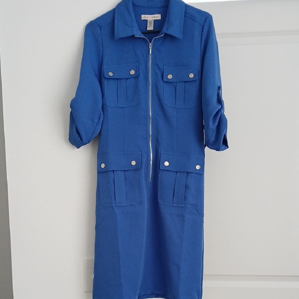 Blue Women's Utility Zip-Front Coat